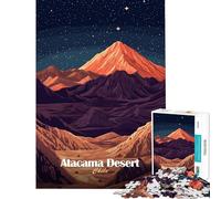 Rompecabezas de 1000 Piezas Atacama Desert Night (Noche de Desierto de Atacama) Un desafío para completar Juego Educativo Imposible para Mayores de 14 años Juego de Rompecabezas Disponible (50x75cm)