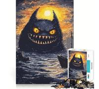 Rompecabezas de 1000 Piezas Ataque de Monstruo Marino para Adultos Juguete para el hogar Disfrute de un Corte Fino Regalo Ideal para Navidad (38x52cm)