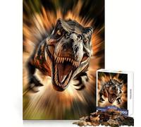 Rompecabezas de 1000 Piezas Ataque de T-Rex Furioso para Adultos Piensa estratégicamente Escape pacífico Ajuste preciso Regalo Encantador (38x52cm)