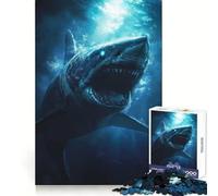 Rompecabezas de 1000 Piezas Ataque de tiburón en el mar para Adolescentes Mejora la Memoria Juego Relajante Bordes limpios Artículo de Deseo de Papá Noel 50x75cm