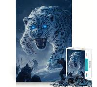 Rompecabezas de 1000 Piezas Ataque del Leopardo de Las Nieves para Adolescentes Mejora la Memoria Suave y Relajante Corte Premium Sorpresa de cumpleaños (50x75cm)