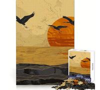 Rompecabezas de 1000 Piezas Atardecer con grullas Volando para Adolescentes Un Rompecabezas Que Ayuda a desarrollar la Memoria, Relajante y Divertido Diseño para armar Una cálida Sorpresa 38x26cm