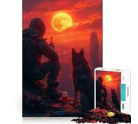 Rompecabezas de 1000 Piezas Atardecer con mi Perro para Adultos Juguete Mental Relajante y Divertido Corte Premium Regalo de cumpleaños 38x26cm