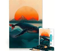 Rompecabezas de 1000 Piezas Atardecer de Ballenas - Juguete Creativo para desarrollar Habilidades - Cierre Seguro - Sin Piezas Sueltas - Actividad para Fortalecer los Lazos Familiares (38x52cm)