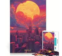 Rompecabezas de 1000 Piezas Atardecer en Atlanta, GA para Adolescentes Juguete de lógica Clara, fácil de Usar, Corte Perfecto, Regalo de cumpleaños 38x52cm