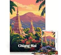 Rompecabezas de 1000 Piezas Atardecer en Chiang MAI para Adolescentes Estimula la Mente y es un pasatiempo Tranquilo Bordes precisos Regalo Ideal para Navidad (50x75cm)