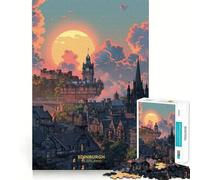 Rompecabezas de 1000 Piezas Atardecer en Edimburgo, Escocia para Adultos Juguete para Pensar, calmar, Relajarse, diseño Limpio, decoración de Pared 50x75cm
