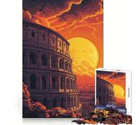 Rompecabezas de 1000 Piezas Atardecer en el Coliseo de Roma para Adolescentes Ideal para Relajarse, desconectar y Disfrutar de una Obra de Arte nítida 38x26cm