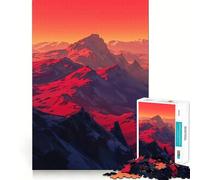 Rompecabezas de 1000 Piezas Atardecer en la Montaña Roja para Adolescentes Juguete Interactivo para armar Juntos Diseño de Corte preciso Coleccionable (38x26cm)