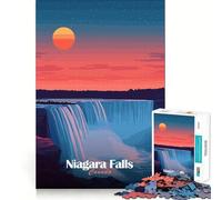 Rompecabezas de 1000 Piezas Atardecer en Las Cataratas del Niágara para Adultos y Adolescentes Ideal para desarrollar la Capacidad Cerebral Diseño Elegante y fácil de Usar (50x75cm)