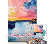 Rompecabezas de 1000 Piezas Atardecer en Las Cataratas del Niágara para Adultos y Adolescentes Ideal para desarrollar la Capacidad Cerebral Diseño Elegante y fácil de Usar (38x52cm)