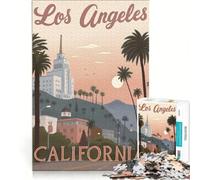 Rompecabezas de 1000 Piezas Atardecer en Los Ángeles California Juego Imposible Corte de precisión Piezas de Formas aleatorias Que encajan Perfectamente 38x26cm