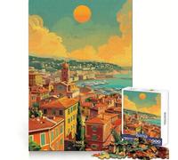 Rompecabezas de 1000 Piezas Atardecer en Niza, Francia para Adolescentes Juguete de lógica Clara, fácil de Usar, Corte Perfecto, Regalo de cumpleaños 38x52cm