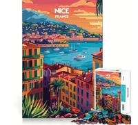 Rompecabezas de 1000 Piezas Atardecer en Niza para Adolescentes Juguete para desarrollar la lógica, Ligero y Relajante Corte preciso Regalo clásico 50x75cm