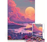 Rompecabezas de 1000 Piezas Atardecer en Oslo, Noruega para Adolescentes Juguete para aliviar el estrés Diseño artístico y fácil de Usar 50x75cm