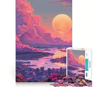 Rompecabezas de 1000 Piezas Atardecer en Oslo, Noruega para Adolescentes Juguete para aliviar el estrés Diseño artístico y fácil de Usar 50x75cm