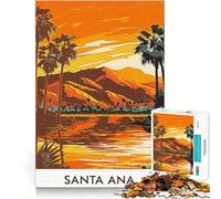 Rompecabezas de 1000 Piezas Atardecer en Santa Ana para Adolescentes, Juguete de lógica Resistente, Tiempo Sereno, Borde Transparente, Regalo Creativo (38x26cm)