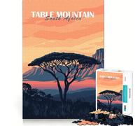 Rompecabezas de 1000 Piezas Atardecer en Table Mountain para Adolescentes Ideal para ejercitar la Mente Pasar Tiempo en Familia o Crear un vínculo afectivo Piezas de colección con Corte de precisión