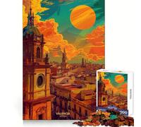 Rompecabezas de 1000 Piezas Atardecer en Valencia, España para Adolescentes Juguete para aliviar el estrés Diseño artístico y fácil de Usar 38x26cm