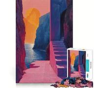 Rompecabezas de 1000 Piezas Atardecer Junto al mar para Adolescentes Juguete para ejercitar la Mente Un Momento de Tranquilidad Regalo de Temporada (38x26cm)