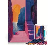 Rompecabezas de 1000 Piezas Atardecer Junto al mar para Adultos Juguete para el hogar Disfrute de un Corte Fino Regalo Ideal para Pedir un Deseo a Santa Claus (50x75cm)