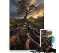 Rompecabezas de 1000 Piezas Atardecer sobre la Cresta de la montaña para Adolescentes, Ideal para ejercitar la Mente, Crear vínculos afectivos y Disfrutar de un Momento Especial 38x26cm