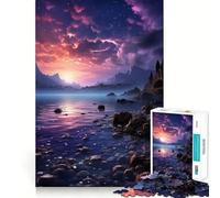Rompecabezas de 1000 Piezas Atardecer sobre Las montañas para Adultos Juguete Mental Relajante y Divertido Corte Premium Regalo de cumpleaños 50x75cm