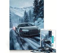 Rompecabezas de 1000 Piezas Audi R en la Nieve Corte Diversión Juego Inteligente Actividad Tiempo de diversión Acogedor Cumpleaños Arte Juego (38x26cm)