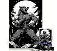 Rompecabezas de 1000 Piezas Aullido de Hombre Lobo para Adultos Ejercicio Mental Escape Sereno Cierre Seguro Regalo Ideal (38x52cm)