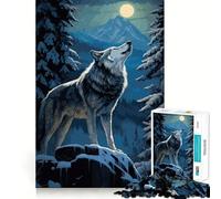 Rompecabezas de 1000 Piezas Aullido de Lobo - Entrenamiento de Memoria - Superficie Lisa y sin Rebabas - Un desafío entretenido para el Tiempo Libre (38x52cm)