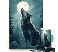 Rompecabezas de 1000 Piezas Aullido de Lobo,Juego de ingenio con Troquelado de Alta precisión,pasatiempo Fascinante para Momentos de Ocio (50x75cm)