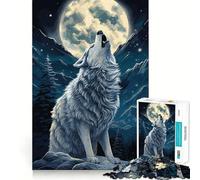Rompecabezas de 1000 Piezas Aullido de Lobo para ejercitar la Mente Piezas de Ajuste preciso Un pasatiempo Fascinante para los Momentos de Ocio (38x26cm)