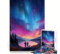Rompecabezas de 1000 Piezas Aurora Arcoíris sobre el Lago para Adolescentes Mejora la Memoria Suave y Relajante Corte Premium Sorpresa de cumpleaños (50x75cm)