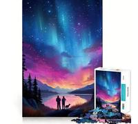 Rompecabezas de 1000 Piezas Aurora Arcoíris sobre el Lago para Adultos Regalo Ideal para quienes Buscan un desafío Mental Juguete fácil de Usar Corte preciso (38x52cm)