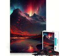 Rompecabezas de 1000 Piezas Aurora Boreal Clean Fit Decor Juego de Habilidad Mental Tiempo Acogedor para Jugar Decoración navideña para la Pared (38x52cm)