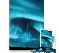 Rompecabezas de 1000 Piezas Aurora Boreal Islandia Borde Fino Rompecabezas de lógica Juego de Ocio Tiempo de Juego Regalo de cumpleaños Divertido (38x26cm)