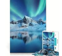 Rompecabezas de 1000 Piezas Aurora Boreal Islandia Clean Fit Decor Juego de Habilidad Mental Tiempo Acogedor para Jugar Decoración navideña para la Pared (50x75cm)