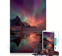 Rompecabezas de 1000 Piezas Aurora Boreal sobre Las Islas Lofoten Diversión precisa para unir Piezas Diversión cognitiva Juego para Relajarse Diversión para cumpleaños Juego artístico (38x52cm)