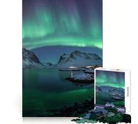 Rompecabezas de 1000 Piezas: Aurora Boreal sobre Las Islas Lofoten, NoruegaPensamiento Claro, pasatiempo Tranquilo, Bordes precisos, Sorpresa Festiva (38x26cm)