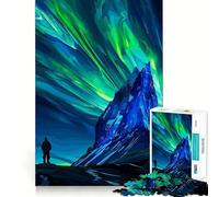 Rompecabezas de 1000 Piezas Aurora Naturaleza Corte Suave Juego Mental Regalo Tiempo de Juego Relajante Pieza de Arte navideña (38x52cm)