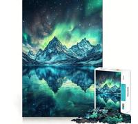 Rompecabezas de 1000 Piezas Aurora Peaks Reflections,diseño de Bordes Finos,Ideal para Juegos de lógica,Entretenimiento y diversión en cumpleaños (38x52cm)