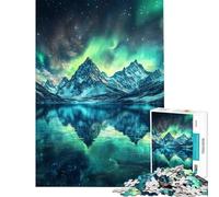 Rompecabezas de 1000 Piezas Aurora Peaks Reflections para Juegos educativos desafíos Juguetes Juegos Familiares Mejora la Memoria Excelentes Regalos y Juguetes (tamaño 75x50cm)