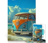 Rompecabezas de 1000 Piezas Autobús en la Playa,Bordes Finos,Manualidades,Desarrollo Mental,Juego Relajante, (38x26cm)