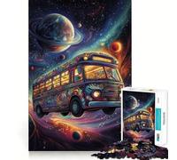 Rompecabezas de 1000 Piezas Autobús Espacial psicodélico para Adolescentes Juego Mental Juguete para el hogar Corte preciso (38x26cm)