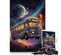 Rompecabezas de 1000 Piezas Autobús Espacial psicodélico para Adolescentes Juego Mental Juguete para el hogar Corte preciso (38x26cm)