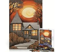 Rompecabezas de 1000 Piezas Autumn Cottage Sunset (38x52cm) - Pensamiento Claro - Pasatiempo Tranquilo - Bordes precisos - Sorpresa Festiva