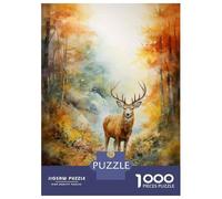 Rompecabezas De 1000 Piezas - Autumn Forest Deer Painting-1 Rompecabezas para Adultos Juguetes De Bricolaje Oferta De Decoración Perfecta como Regalos para Toda La Familia 70x50cm/1000pcs