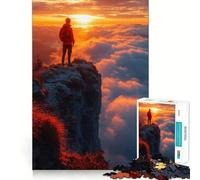 Rompecabezas de 1000 Piezas Aventura al Amanecer en la Cima de la montaña para Adolescentes Mejora la Memoria Pasatiempo Tranquilo Bordes precisos Regalo de cumpleaños (38x26cm)