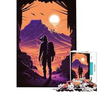 Rompecabezas de 1000 Piezas Aventura del Explorador del Desierto Desafío de Inteligencia Cerebral Juguetes Adictivos Juegos Relajantes Decoración Perfecta Regalos de Amigo Invisible (Tamaño 38x52cm)