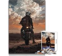 Rompecabezas de 1000 Piezas: Aventura en Motocicleta al Atardecer, Tranquilo, Divertido, para Pasar el Tiempo Libre, Ajustado, sin Costuras, Juguete de precisión, tamaño 38x52cm